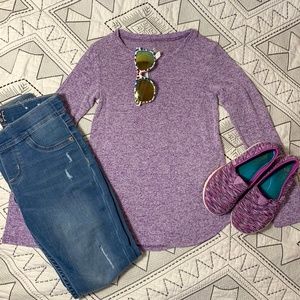 KIDS! Heather Purple Log Sleeve Tee